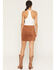 Image #5 - Idyllwind Women's Ellington Faux Suede Concho Button Mini Skirt, Caramel, hi-res