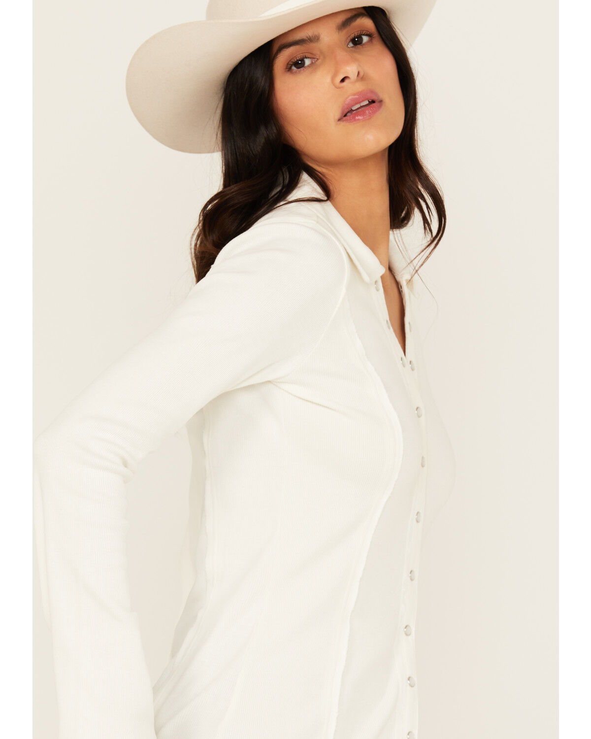 Image #2 - Idyllwind Women's Ravenwood Solid Long Sleeve Snap Shirt, Ivory, hi-res
