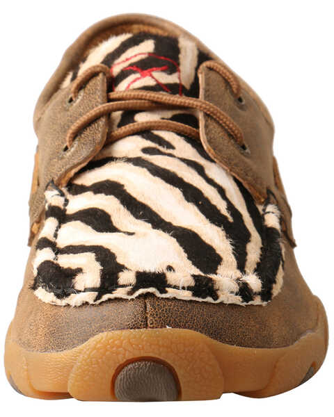 Twisted X Women's Zebra Hair On Hide Boat Shoes, Brown, hi-res