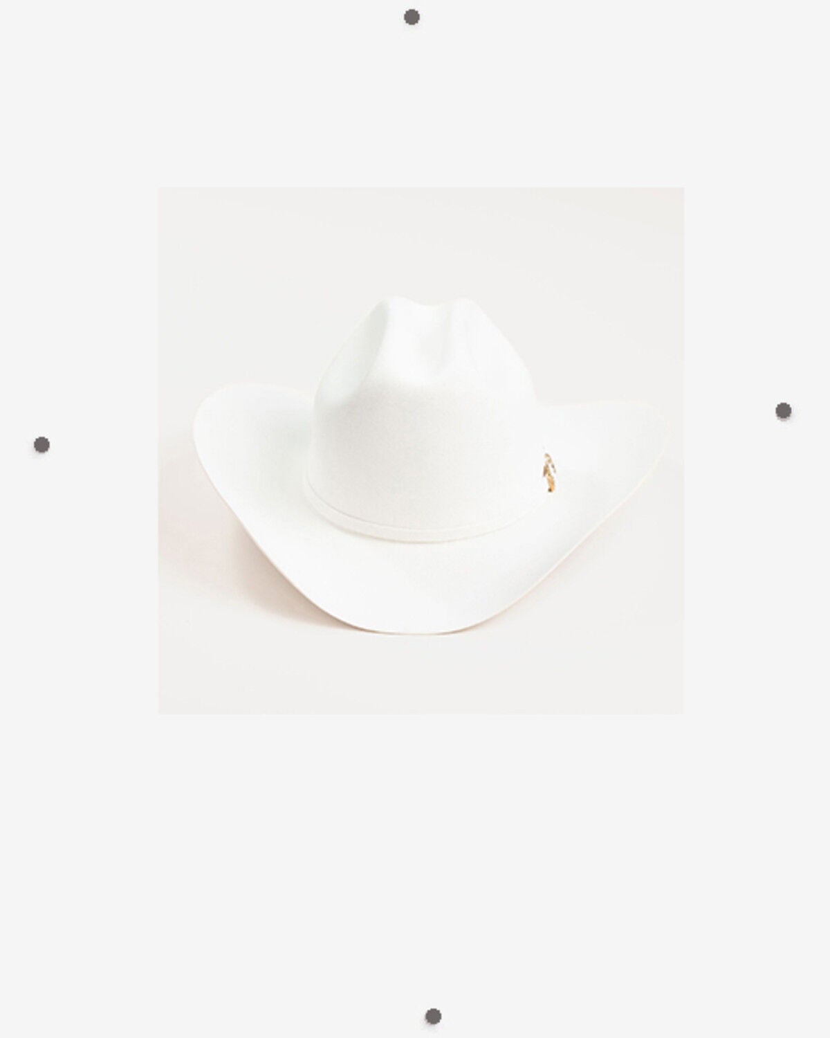Image #3 - Larry Mahan Real 6X Felt Cowboy Hat, White, hi-res