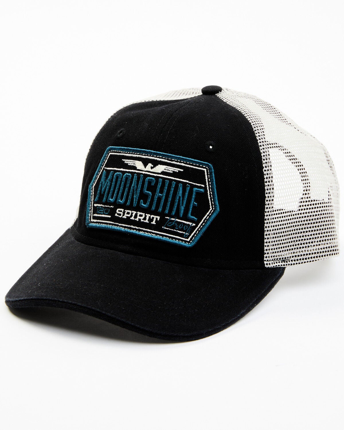 Moonshine Spirit&reg; Men's Logo Patch Mesh-Back Ball Cap, Black, hi-res