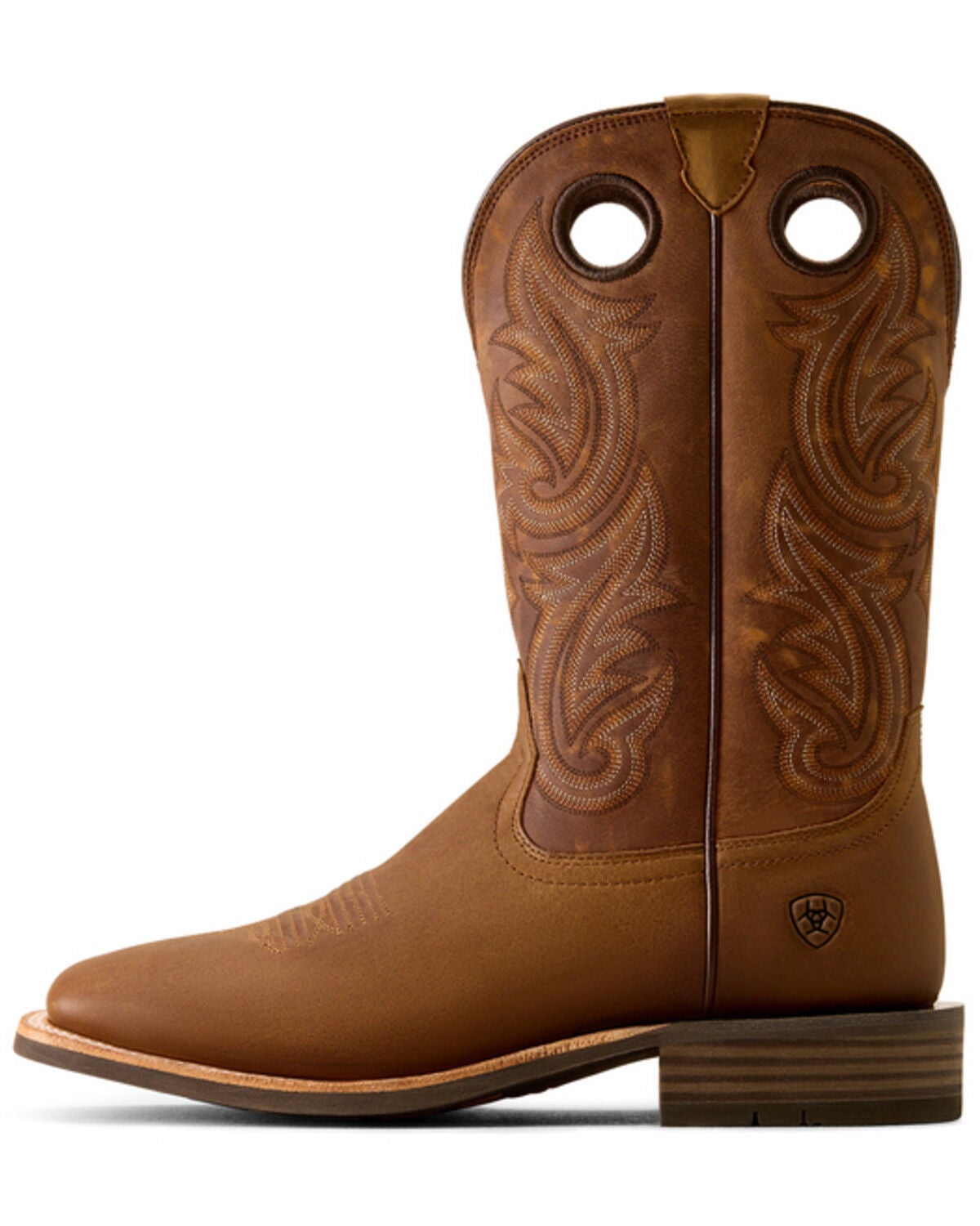 Image #2 - Ariat Men's Highland Toughstock Distressef Performance Western Boots - Broad Square Toe, Brown, hi-res