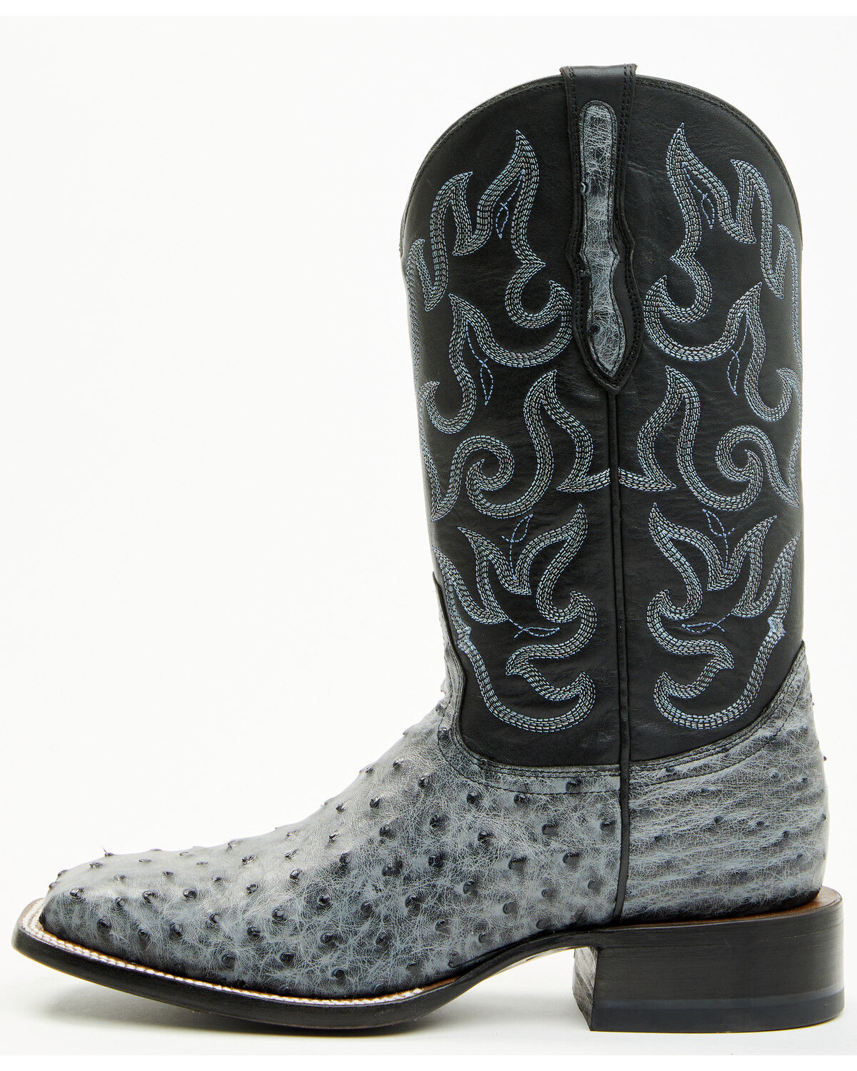 Image #3 - Cody James Men's Exotic Full Quill Ostrich Western Boots - Broad Square Toe, Grey, hi-res