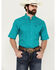 Image #1 - Ariat Men's Judd Geo Print Short Sleeve Button-Down Western Shirt, Turquoise, hi-res
