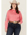 Image #1 - Ariat Women's Team Kirby Wrinkle Resistant Long Sleeve Button-Down Stretch Western Shirt - Plus, Bright Pink, hi-res