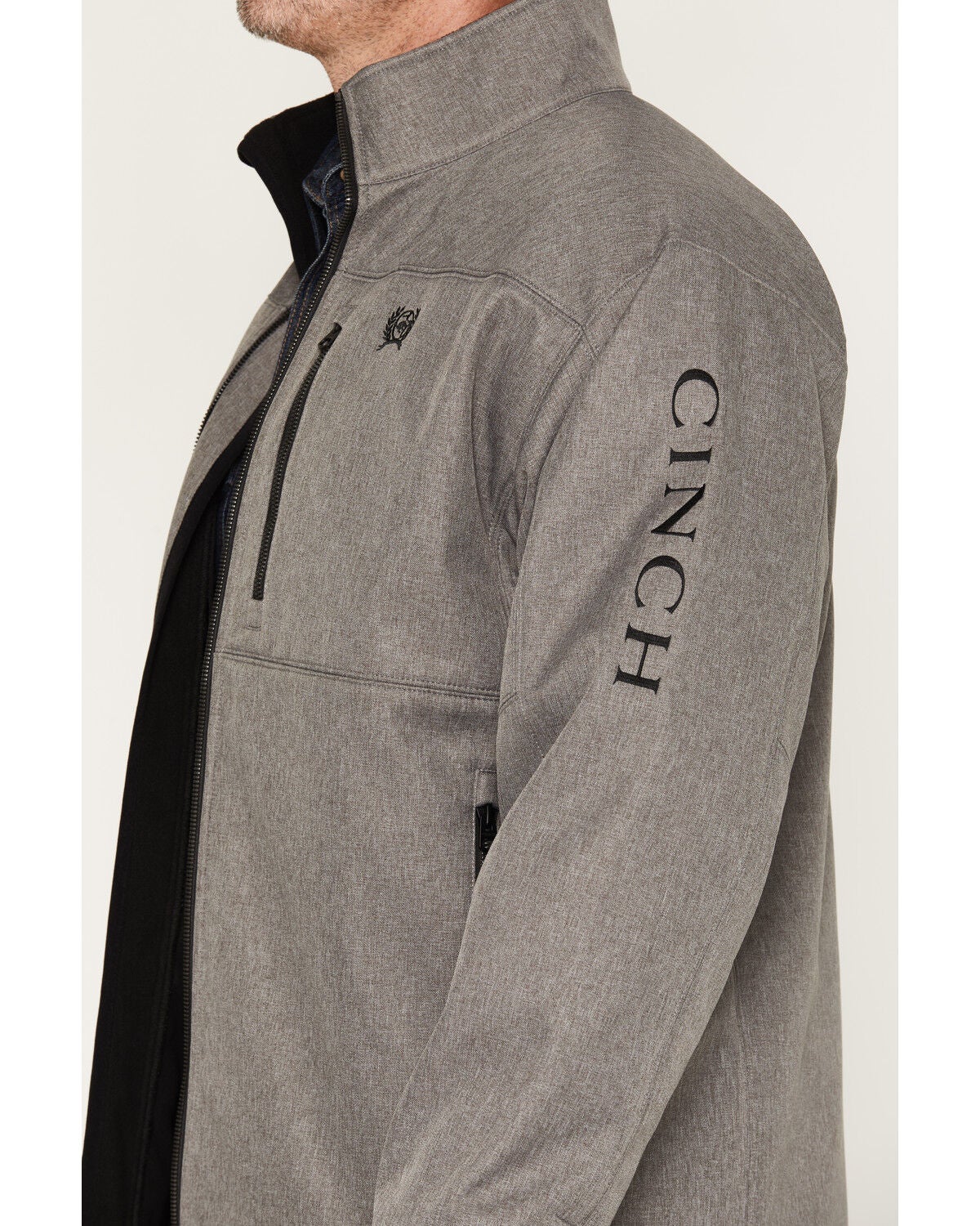 Image #3 - Cinch Men's Bonded Solid Concealed Carry Softshell Jacket, Grey, hi-res
