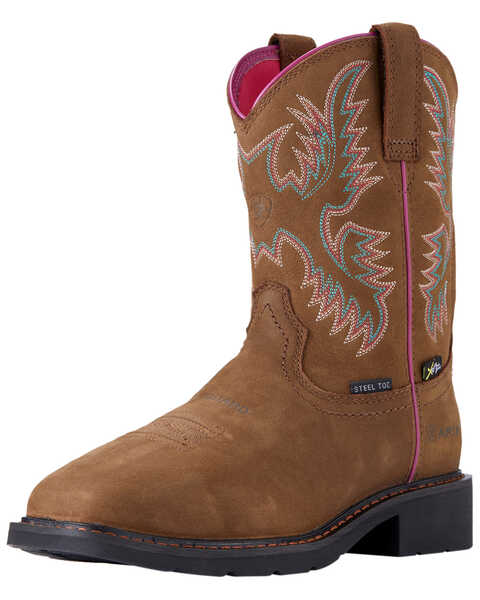 Ariat Women's Krista Met Guard Western Work Boots - Steel Toe, Brown, hi-res