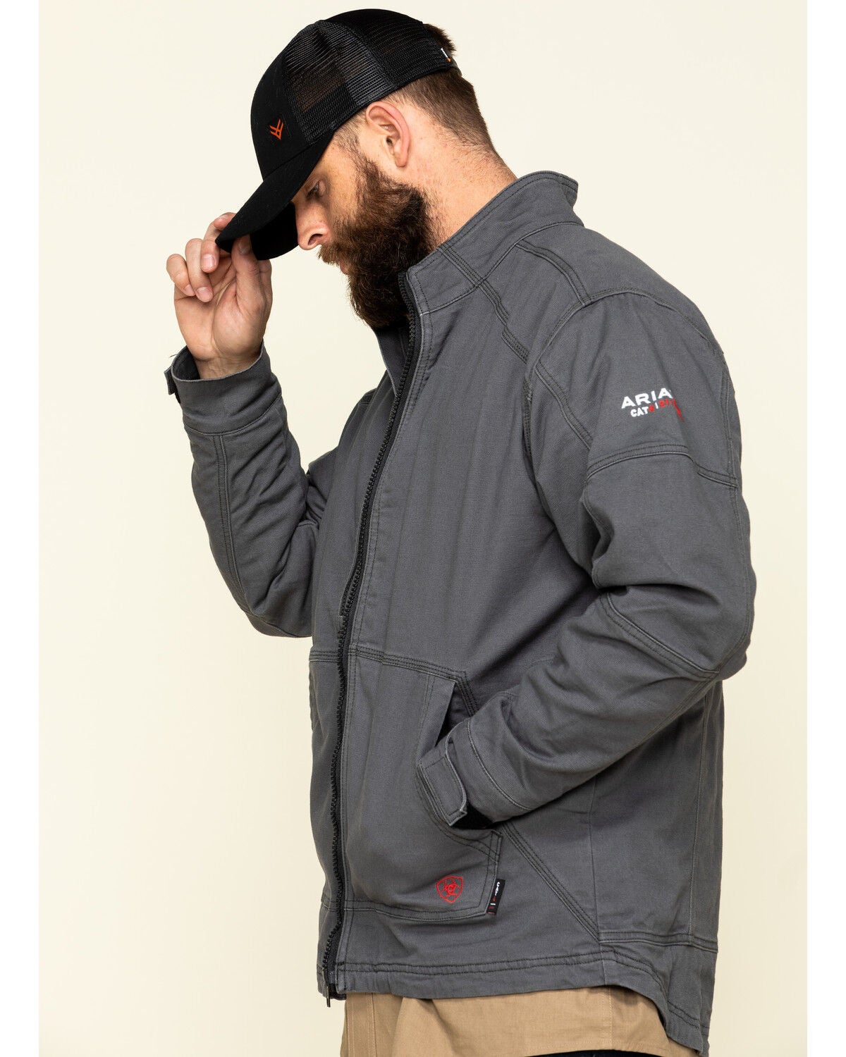 gray work jacket