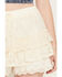 Image #2 - Wild Moss Women's Tiered Lace Ruffle Mini Skort, Natural, hi-res