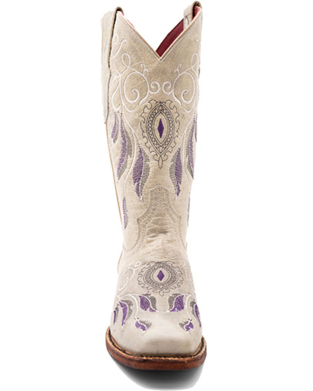 Image #4 - Ferrini Women's Dreamer Western Boots - Square Toe, Cream, hi-res