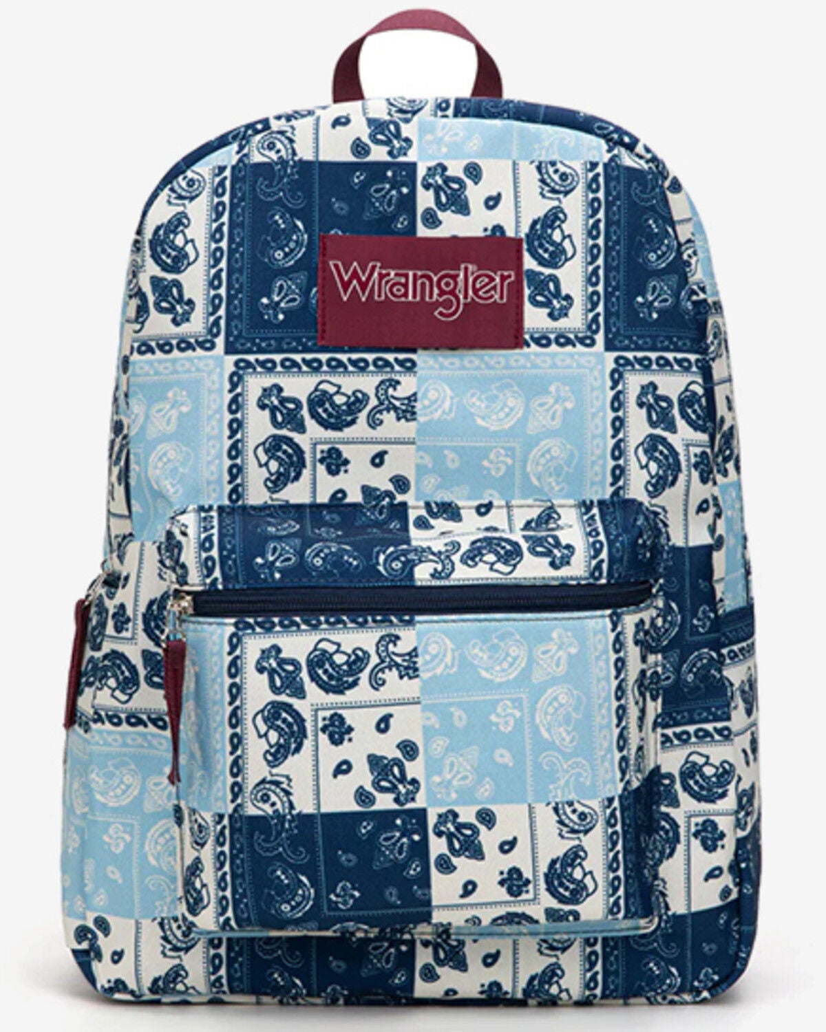 Wrangler Women's Paisley Print Denim Backpack, Blue, hi-res