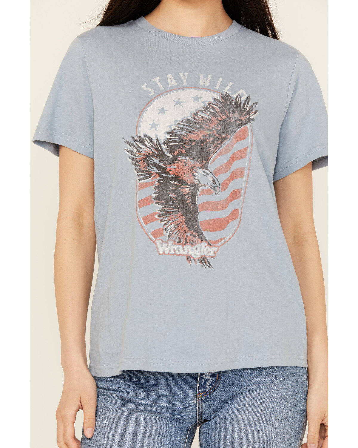Image #3 - Wrangler Women's Americana Short Sleeve Graphic Tee, Blue, hi-res