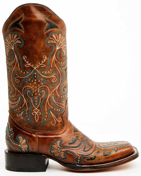 Image #2 - Corral Women's Embroidered Western Boots - Broad Square Toe, Tan, hi-res