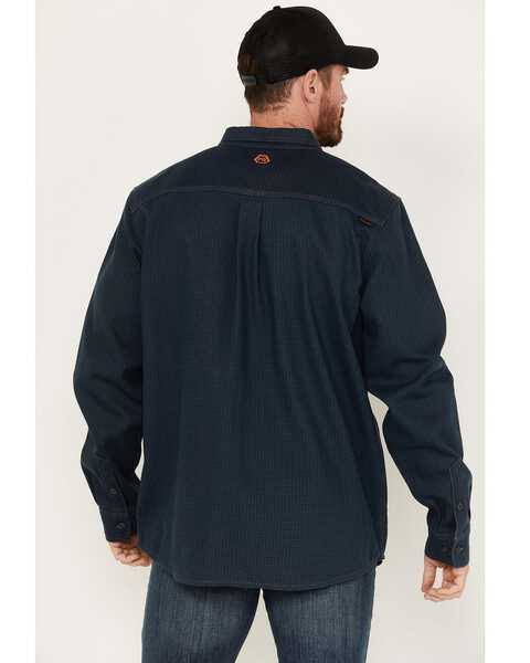 Image #4 - Hawx Men's FR Plaid Print Long Sleeve Button-Down Work Shirt - Big & Tall , Blue, hi-res