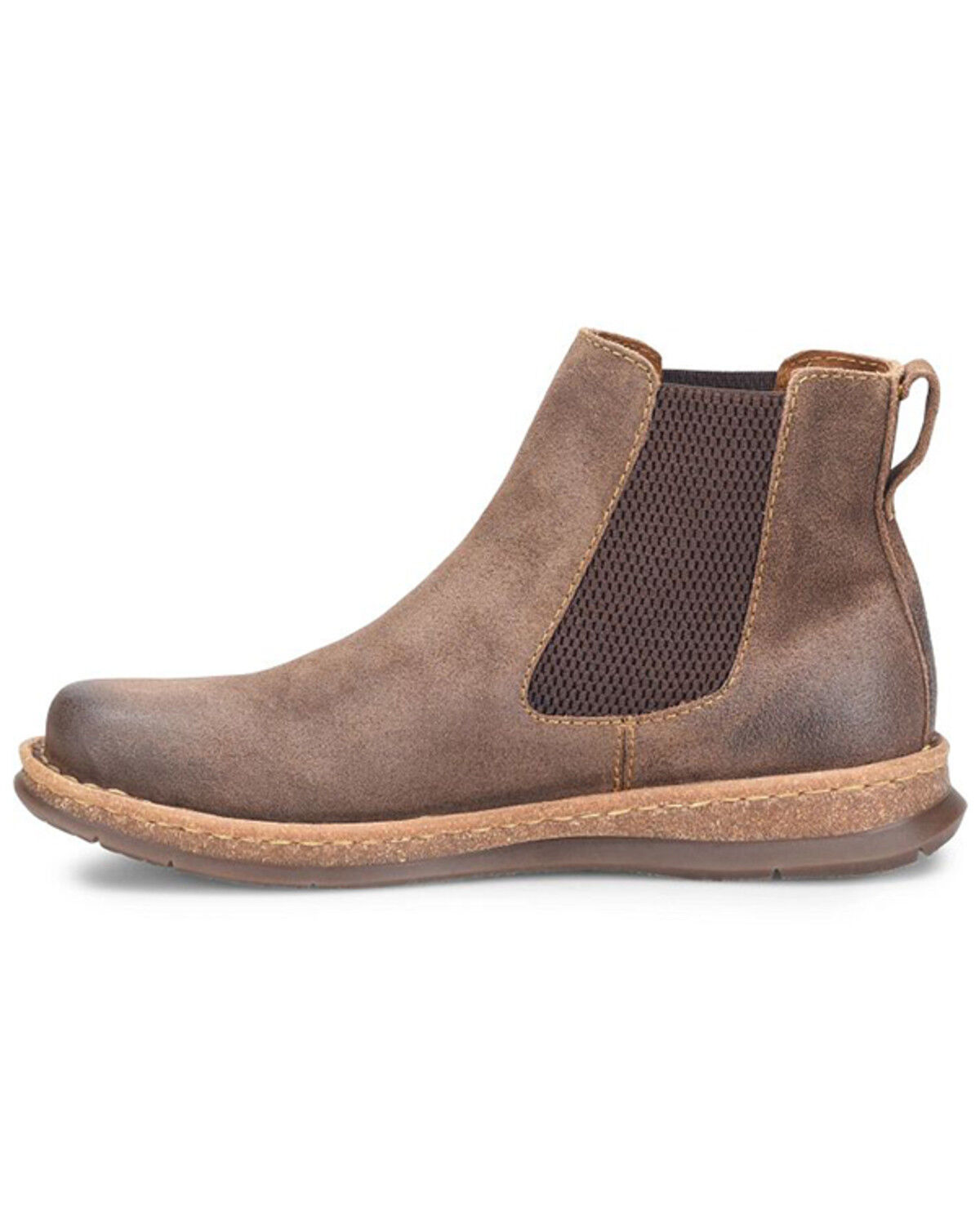 Image #3 - Born Men's Brody Distressed Ankle  Boots - Round Toe, Taupe, hi-res