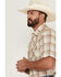Image #2 - Wrangler Retro Men's Plaid Print Short Sleeve Snap Western Shirt, Lt Brown, hi-res