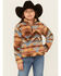 Image #1 - Roper Girls' Southwestern Print 1/4 Zip-Up Fleece Pullover, Brown, hi-res
