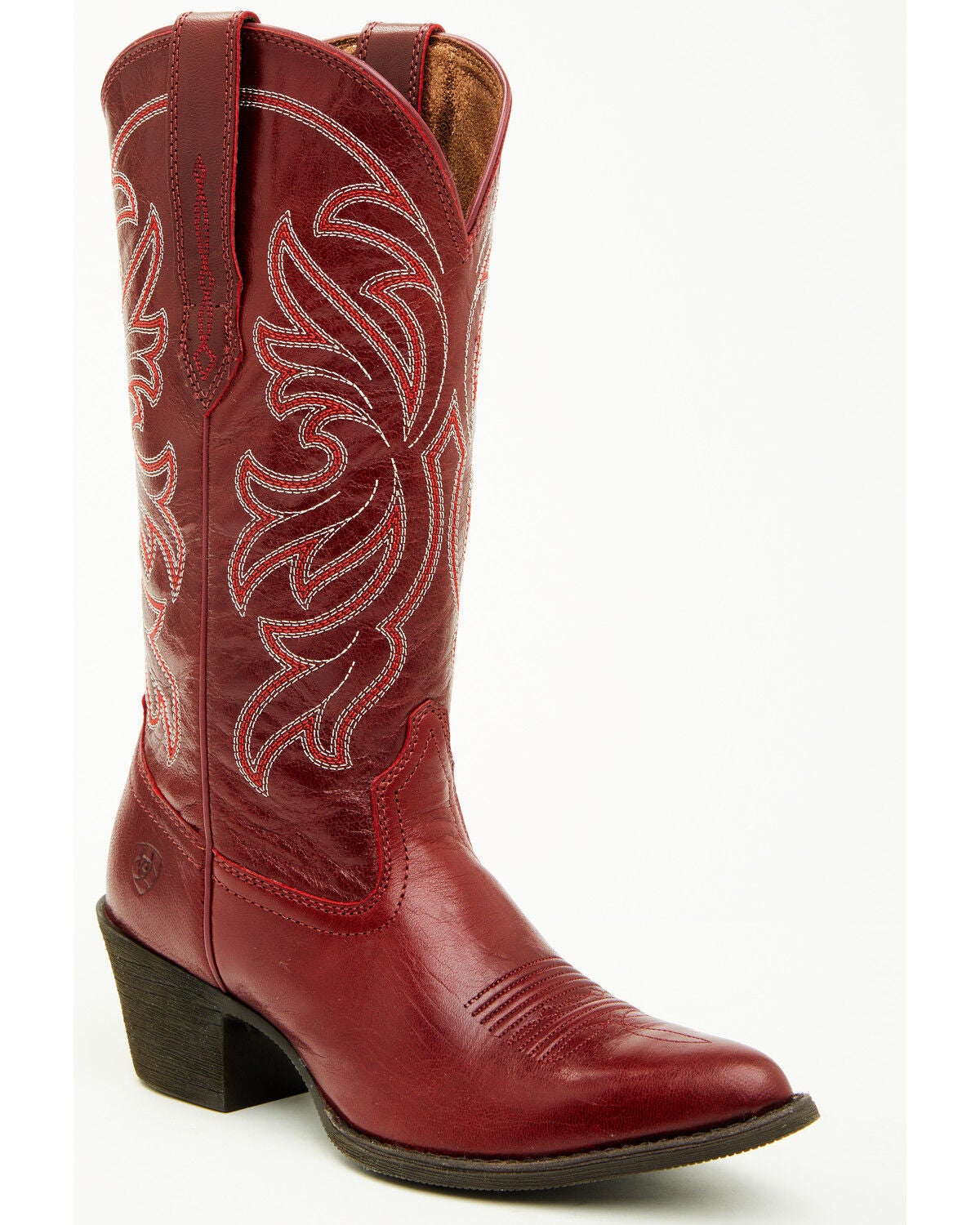 Ariat Women's Heritage StretchFit Western Boots - Round Toe, Wine, hi-res