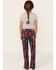 Ranch Dress'n Girls' Purple Southwestern Print Stretch Super Flare Jeans , , hi-res