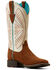 Image #1 - Ariat Women's Round Up Ruidoso Roughout Performance Western Boots - Broad Square Toe, Brown, hi-res