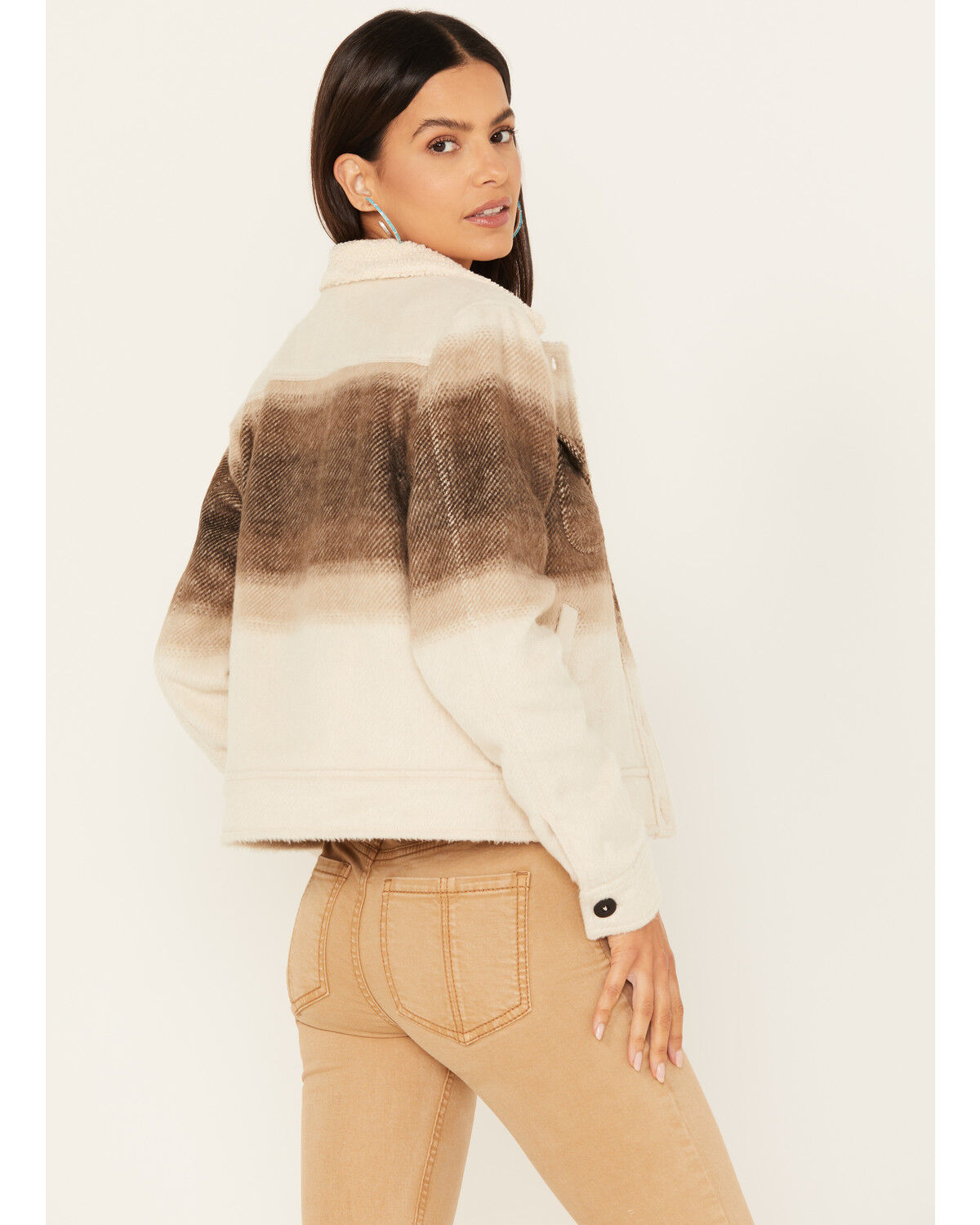 Image #4 - Rock & Roll Denim Women's Ombre Sherpa Jacket, Brown, hi-res