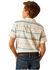 Image #3 - Ariat Boys' Sandshell Southwestern Striped Short Sleeve Button-Down Western Shirt , Sand, hi-res