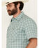 Image #2 - Wrangler Retro Men's Plaid Print Short Sleeve Snap Western Shirt, Turquoise, hi-res