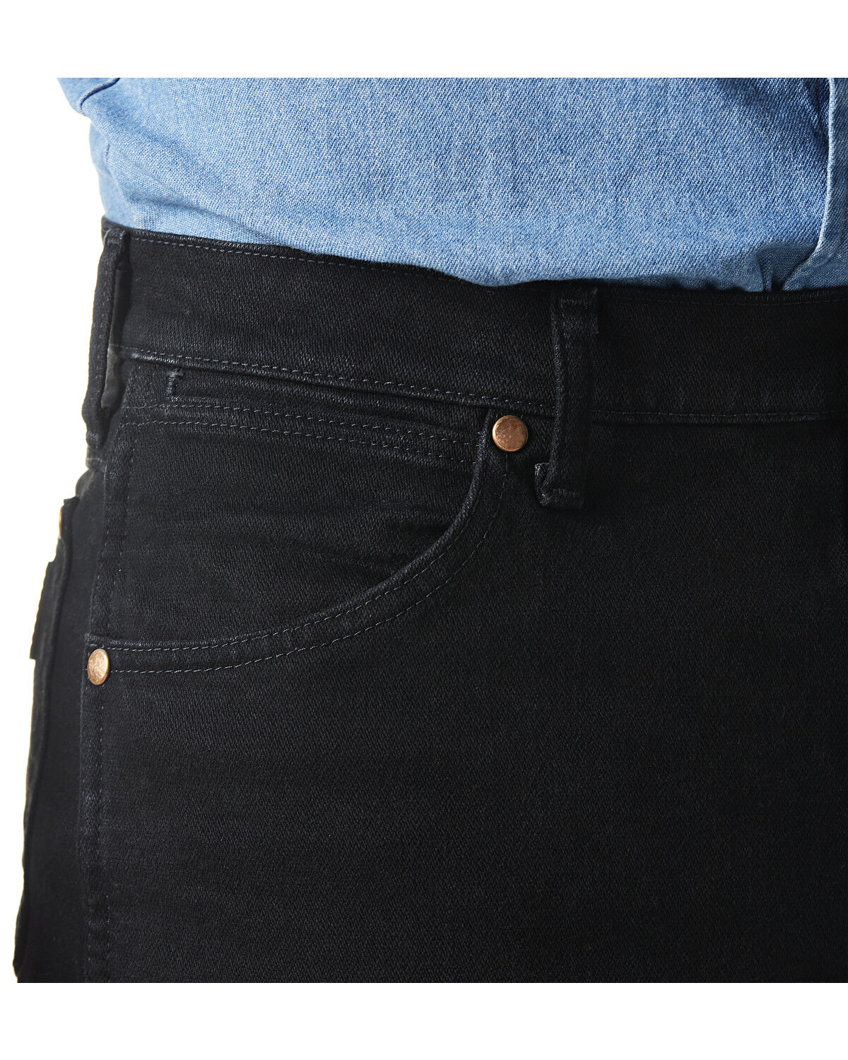 Image #2 - Wrangler Men's Cowboy Cut Straight Active Flex Stretch Denim Jeans, Black, hi-res