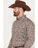 Image #3 - Roper Men's Amarillo Paisley Print Long Sleeve Western Snap Shirt, Dark Orange, hi-res