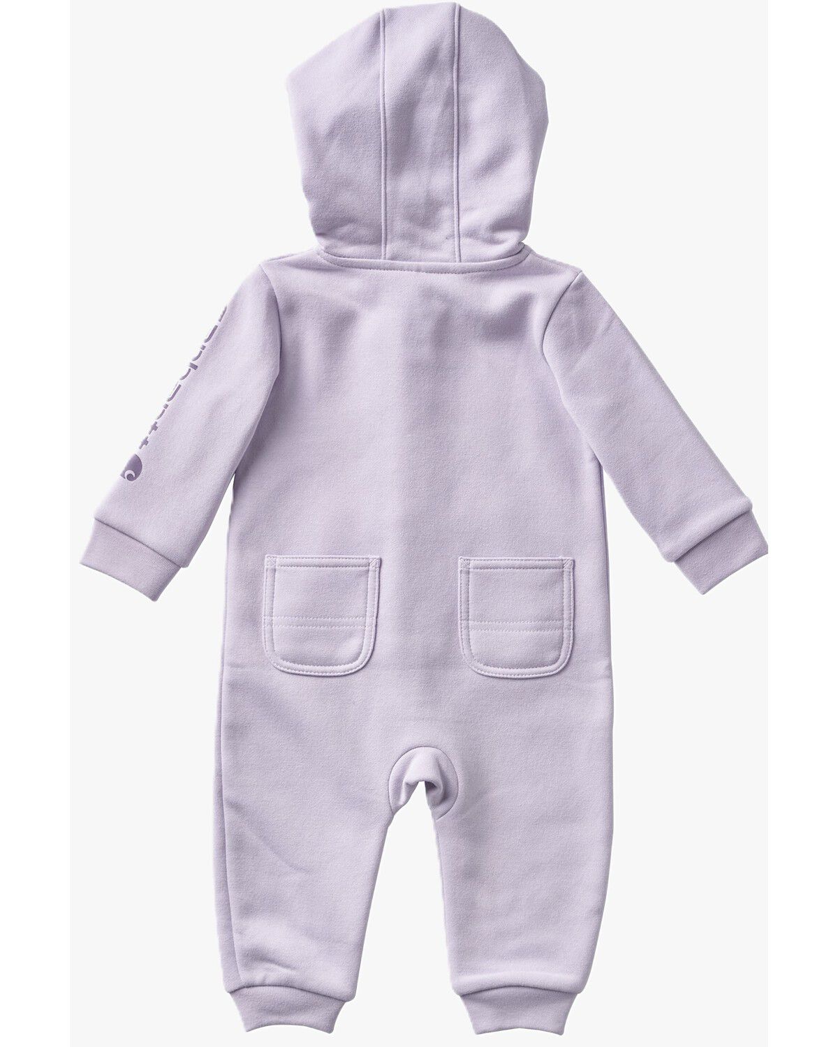 Image #2 - Carhartt Infant Girls' Zip-Front Hooded Long Sleeve Coveralls, Light Purple, hi-res