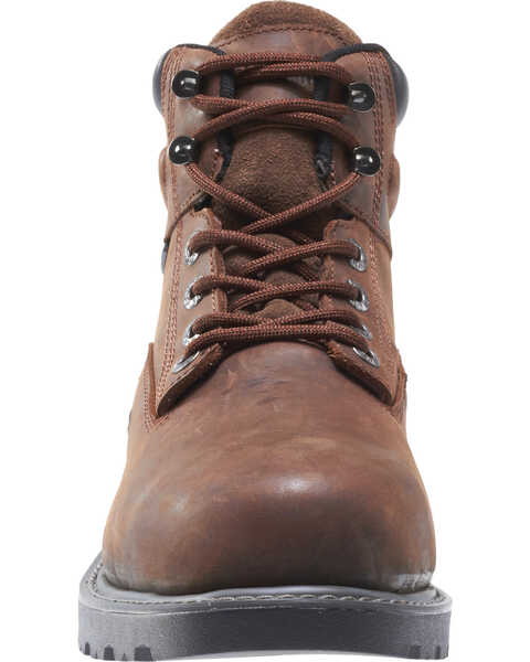 Image #4 - Wolverine Men's Floorhand Waterproof 6" Work Boots - Steel Toe, Dark Brown, hi-res