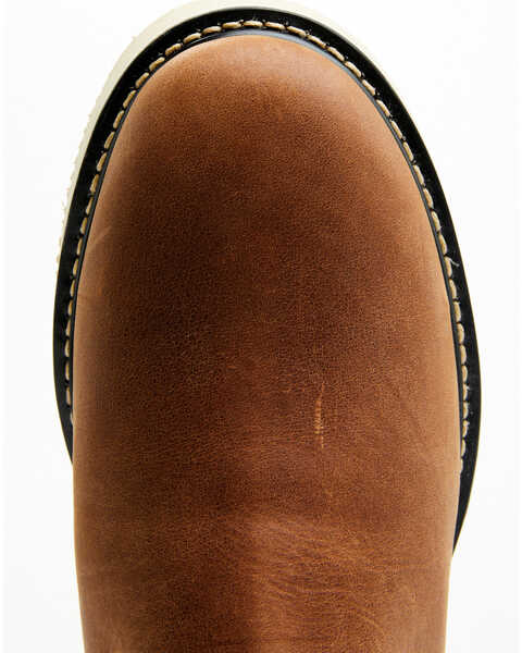 Image #6 - Hawx Men's Crazy Horse Wedge Chelsea Work Boots - Soft Toe, Brown, hi-res