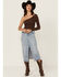 Image #1 - Cello Women's Medium Wash Midi Skirt, Medium Wash, hi-res
