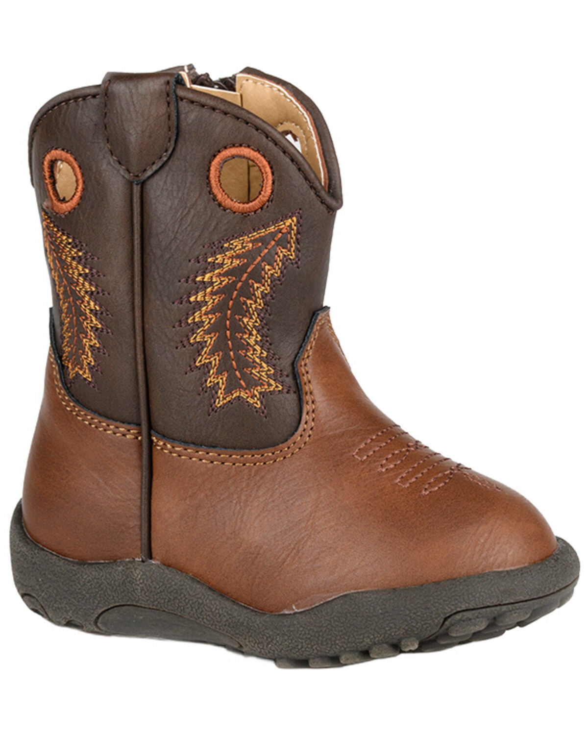 Image #1 - Roper Infant Boys' Walker Western Boots - Round Toe, Brown, hi-res