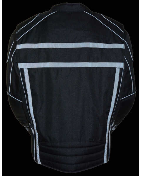 Image #2 - Milwaukee Leather Men's Vented Nylon Reflective Jacket , Black, hi-res