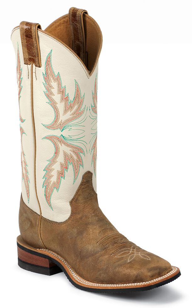 Justin Bent Rail Women&#39;s 13&quot; Uvalde Ivory Cowgirl Boots - Square Toe | Sheplers