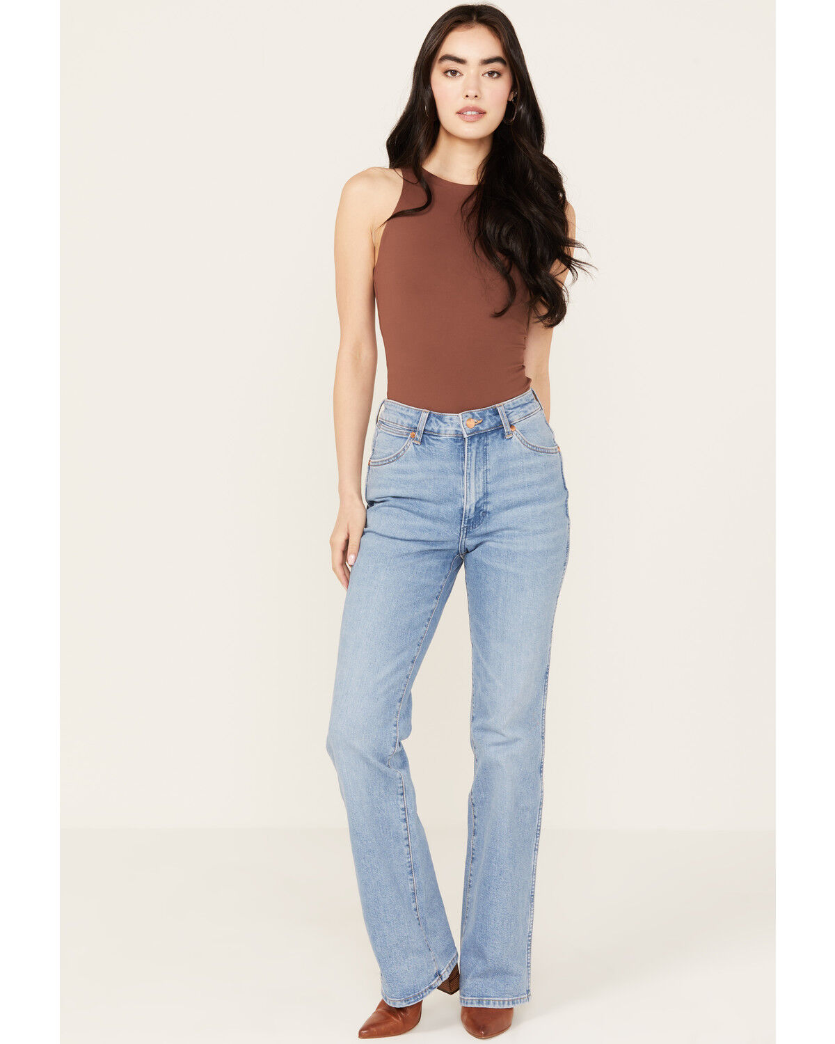 Image #3 - Wrangler Women's Light Wash High Rise Westward Zelda Bootcut Denim Jeans, Blue, hi-res