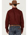 RANK 45 Men's Performance Twill Logo Long Sleeve Button Down Western Shirt , Burgundy, hi-res