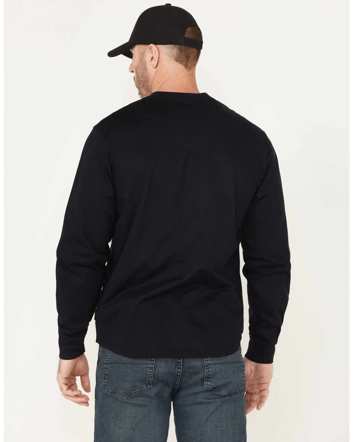 Image #4 - Hawx Men's FR Long Sleeve Pocket Henley, Navy, hi-res