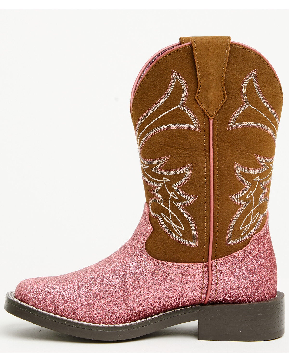 Image #3 - Shyanne Girls' Avery Glitter Western Boots - Broad Square Toe, Pink, hi-res