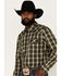 Image #2 - Cody James Men's Lost Trail Plaid Print Long Sleeve Snap Western Shirt - Big & Tall, Olive, hi-res