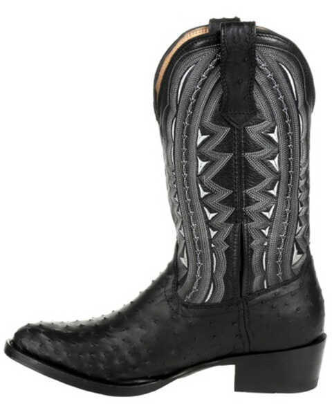 Durango Men's Black Full-Quill Ostrich Western Boots - Round Toe, Black, hi-res