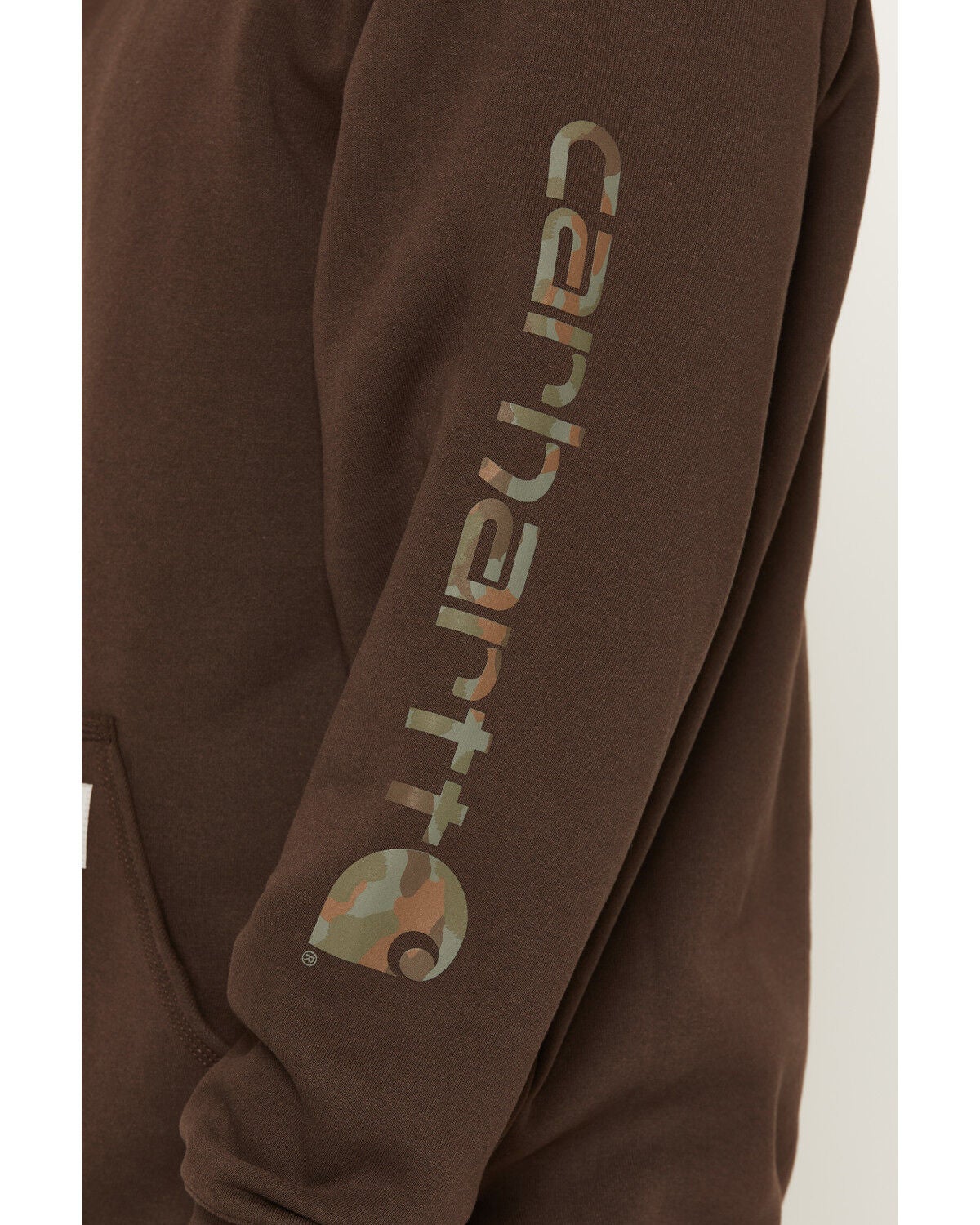 Image #3 - Carhartt Men's Logo Graphic Hooded Work Sweatshirt, Brown, hi-res