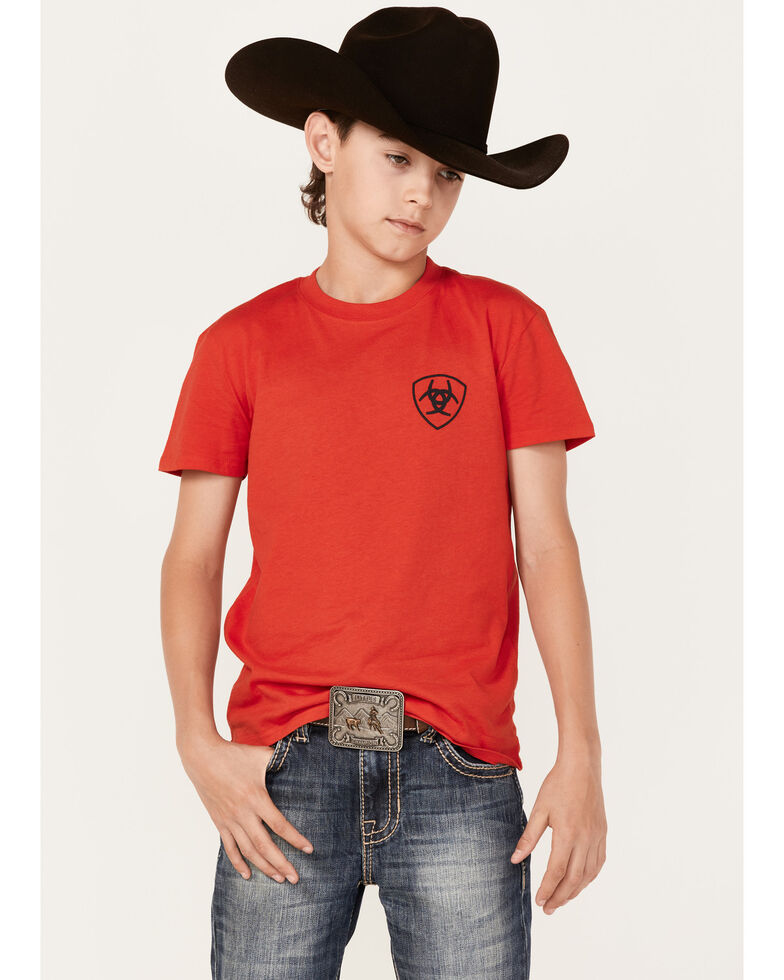 Ariat Boys' Diamond Logo Graphic T-Shirt, Red, hi-res