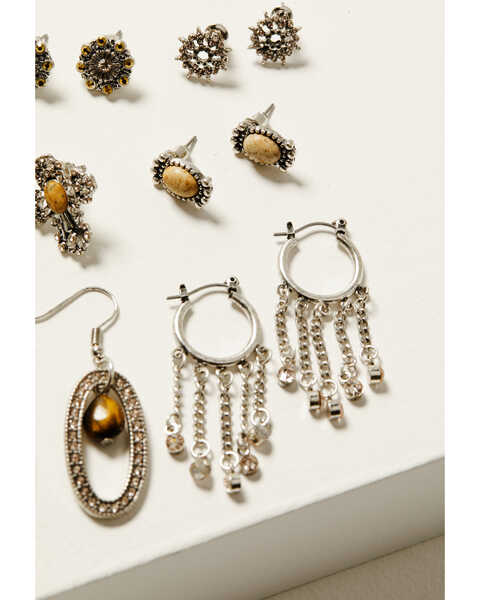 Image #3 - Shyanne Women's Champagne Chateau 6-Piece Jasper Earrings Set, Silver, hi-res