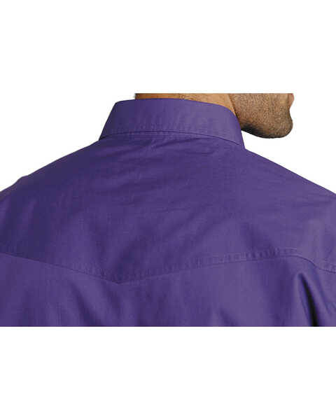 Image #2 - Roper Men's Amarillo Collection Solid Long Sleeve Western Shirt, Purple, hi-res