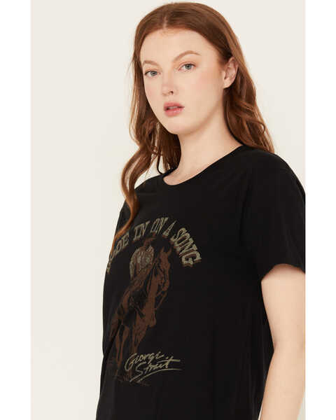 Image #2 - George Strait by Wrangler Women's Rode in on a Song Short Sleeve Graphic Tee, Black, hi-res