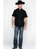 Gibson Men's Solid Pearl Snap Short Sleeve Western Shirt, Black, hi-res