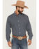 Image #1 - Cinch Men's Floral Print Long Sleeve Button-Down Western Shirt, Navy, hi-res