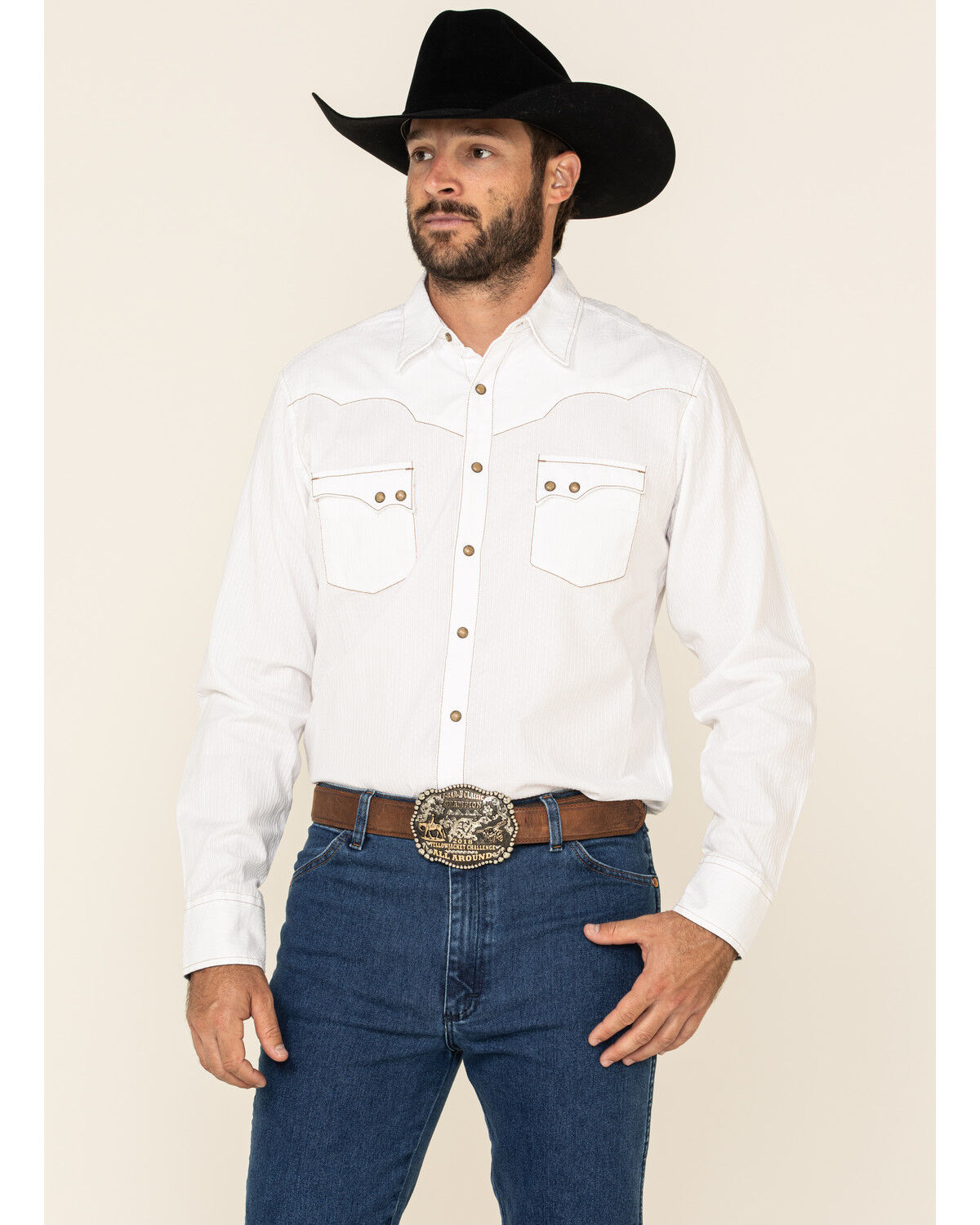 Image #2 - Wrangler Men's Active Flex Stonewash Slim Cowboy Cut Jeans, Blue, hi-res